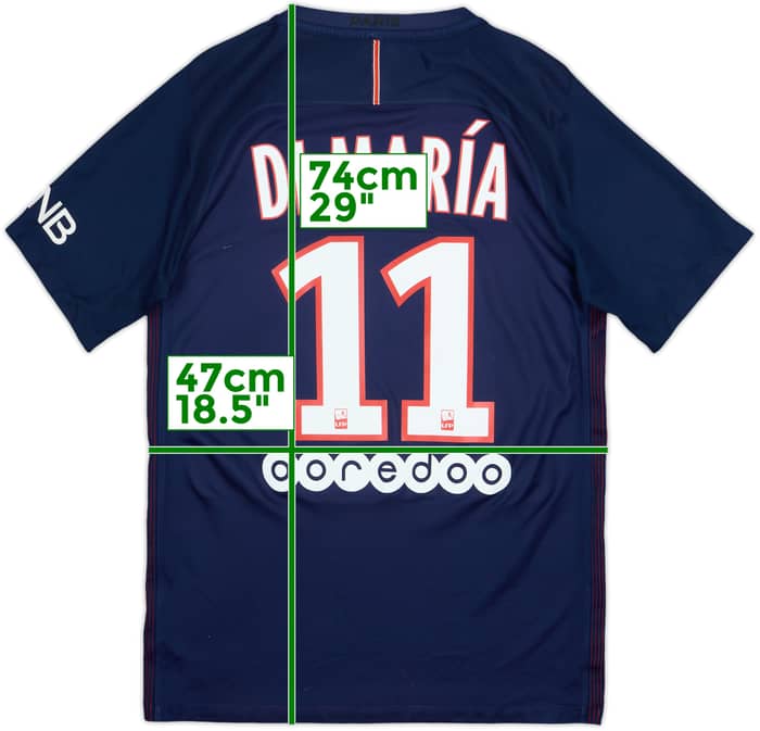 2016-17 Paris Saint-Germain Home Shirt Di Maria #11 - 7/10 - (S)