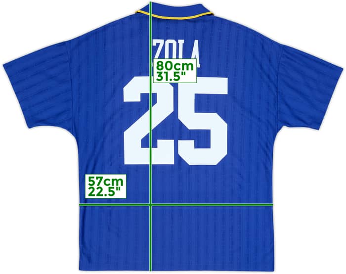 1995-97 Chelsea Home Shirt Zola #25 - 6/10 - (XL)