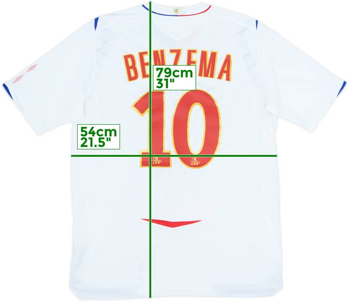 2008-09 Lyon Home Shirt Benzema #10 - 5/10 - (L)
