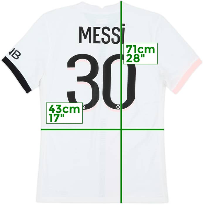 2021-22 Paris Saint-Germain Authentic Away Shirt Messi #30 - 10/10 - (S)