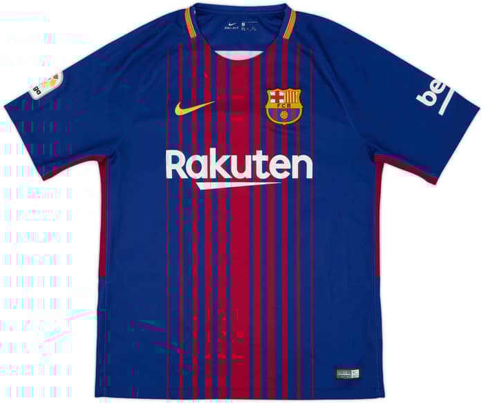 2017-18 Barcelona Home Shirt Suarez #9 - 9/10 - (M)