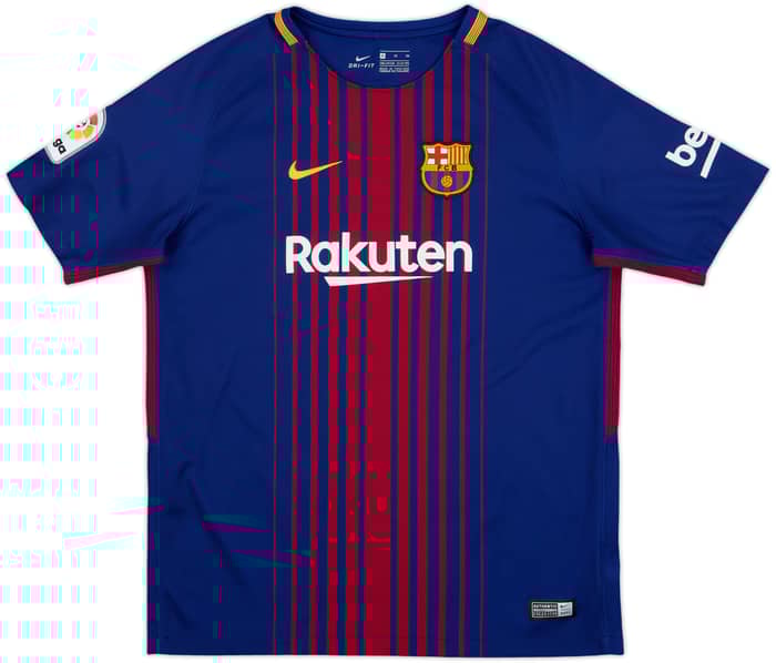 2017-18 Barcelona Home Shirt Suarez #9 - 9/10 - (XL.Boys)