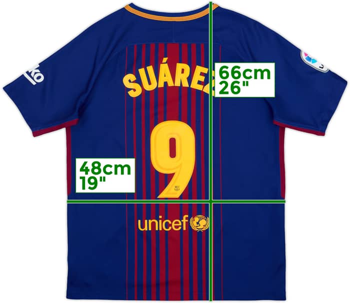2017-18 Barcelona Home Shirt Suarez #9 - 9/10 - (XL.Boys)
