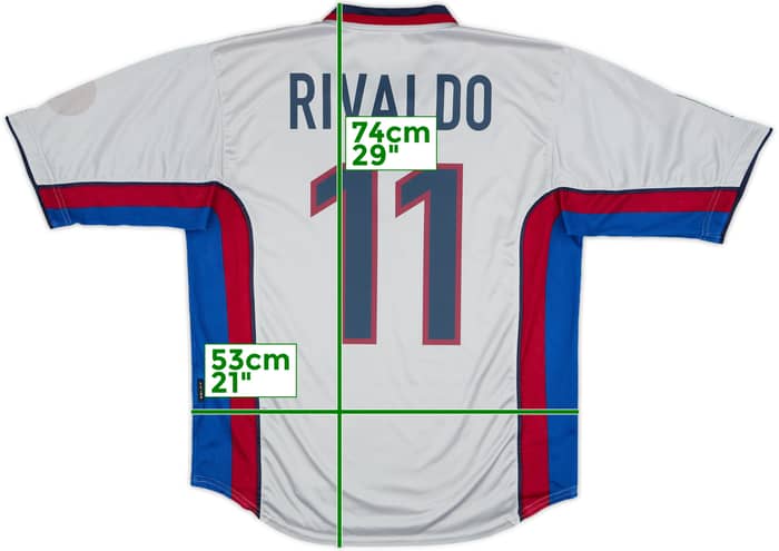 1998-01 Barcelona Away Shirt Rivaldo #11 - 8/10 - (S)