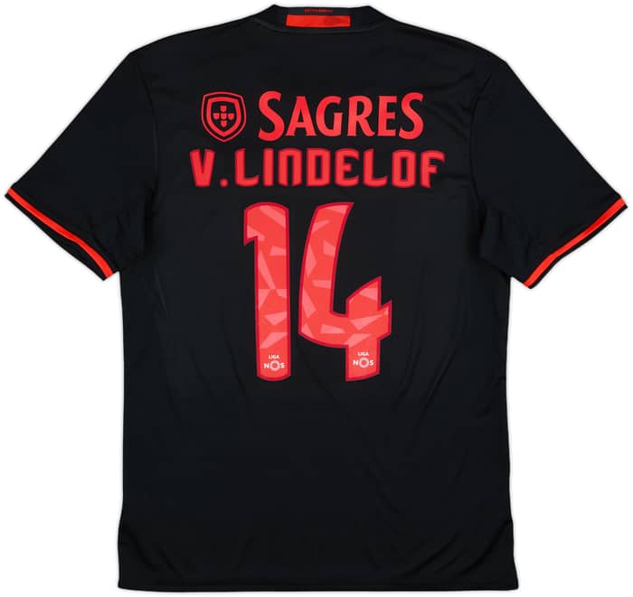 2016-17 Benfica Away Shirt V.Lindelof #14 - 8/10 - (M)