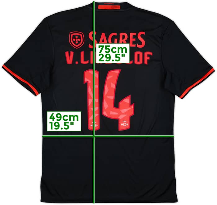 2016-17 Benfica Away Shirt V.Lindelof #14 - 8/10 - (M)