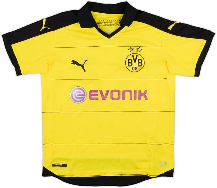 2015-16 Borussia Dortmund Home Shirt Aubameyang #17 - 8/10 - (XL.Boys)