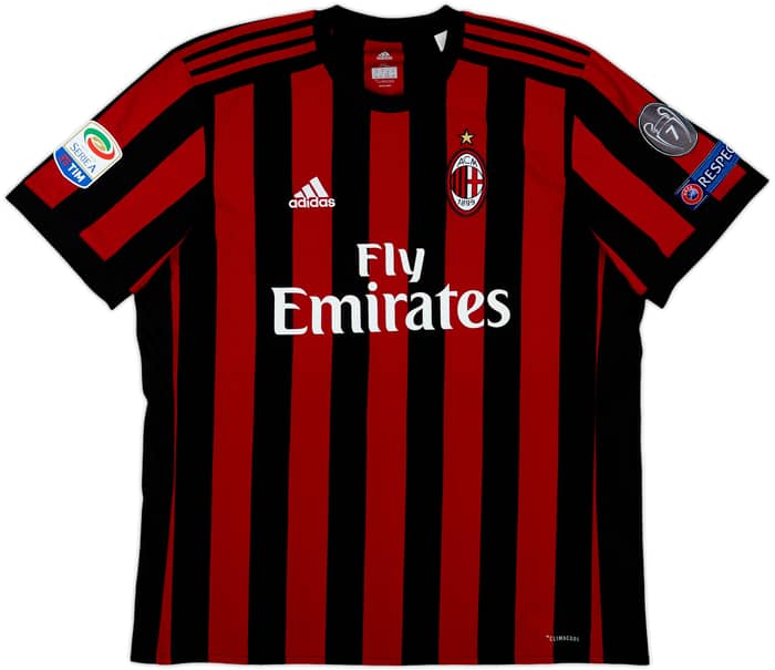 2017-18 AC Milan Home Shirt Suso #8 - 8/10 - (XL)