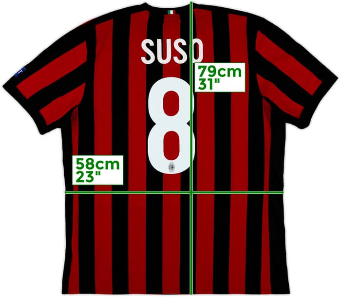 2017-18 AC Milan Home Shirt Suso #8 - 8/10 - (XL)