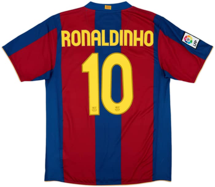 2007-08 Barcelona Home Shirt Ronaldinho #10 - 6/10 - (M)