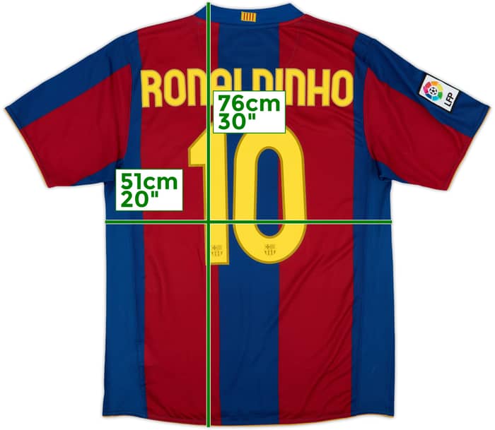 2007-08 Barcelona Home Shirt Ronaldinho #10 - 6/10 - (M)