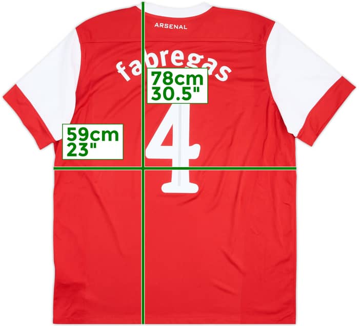 2010-11 Arsenal Home Shirt Fabregas #4 - 7/10 - (XL)