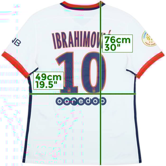 2015-16 Paris Saint-Germain Player Issue Away Shirt Ibrahimovic #10 - 8/10 - (L)