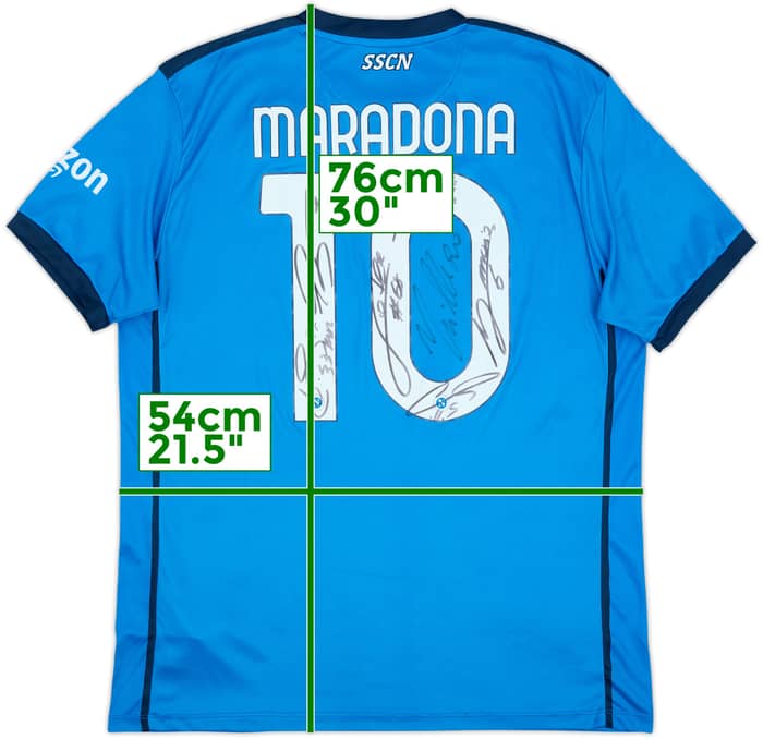 2021-22 Napoli Signed Home Shirt Maradona #10 - 8/10 - (XXL)