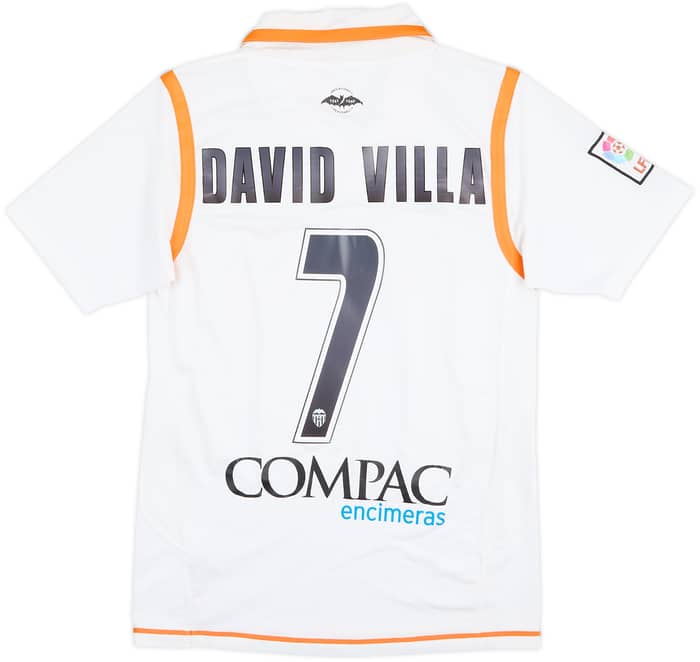 2007-08 Valencia Home Shirt David Villa #7 - 7/10 - (S)