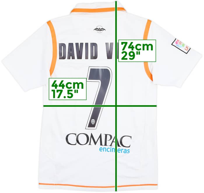 2007-08 Valencia Home Shirt David Villa #7 - 7/10 - (S)