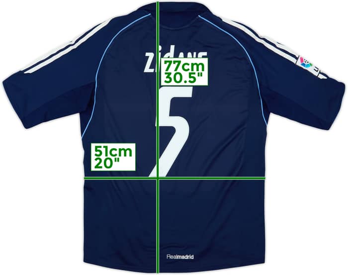 2005-06 Real Madrid Away Shirt Zidane #5 - 8/10 - (M)