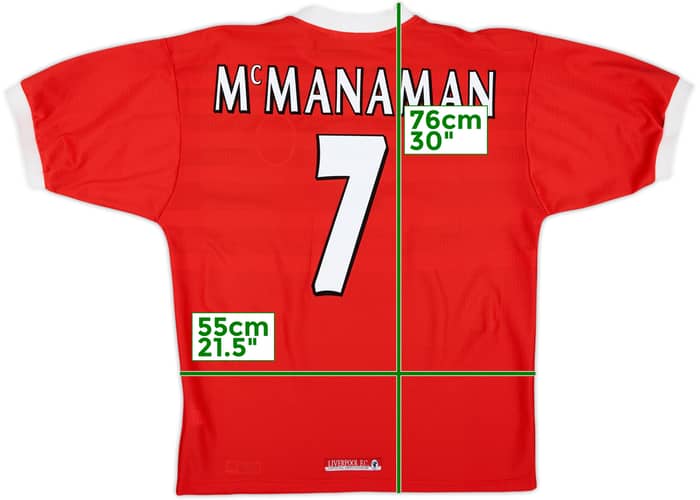 1998-00 Liverpool Home Shirt McManaman #7 - 6/10 - (L)