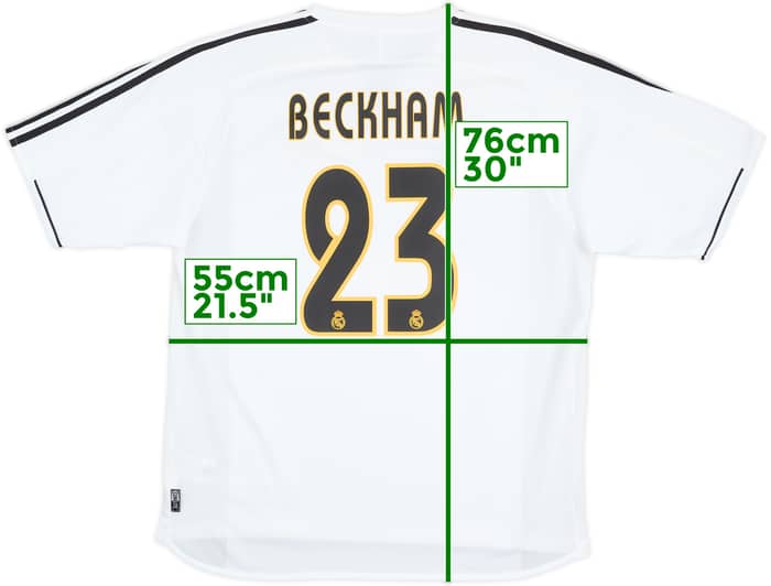 2003-04 Real Madrid Home Shirt Beckham #23 - 8/10 - (L)