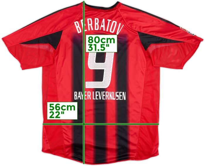 2004-05 Bayer Leverkusen Player Issue Home Shirt Berbatov #9 - 8/10 - (XL)