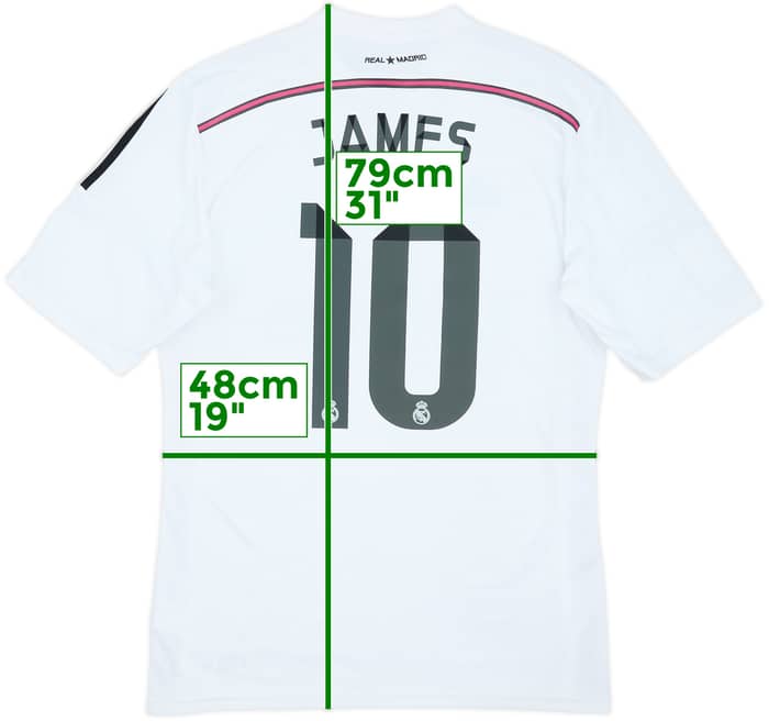 2014-15 Real Madrid Home Shirt James #10 - 8/10 - (L)