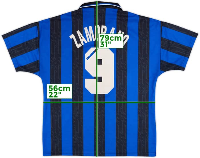 1996-97 Inter Milan 'Finale Coppa UEFA' Home Shirt Zamorano #9 - 5/10 - (L)