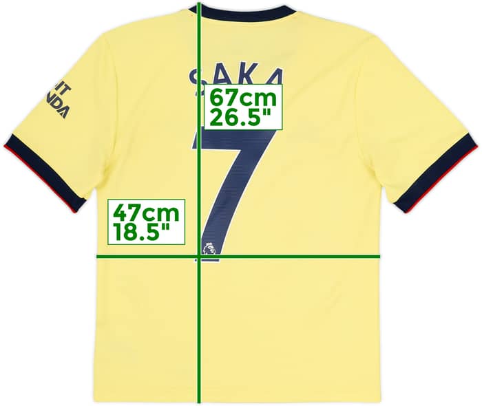 2021-22 Arsenal Away Shirt Saka #7 - 6/10 - (L)