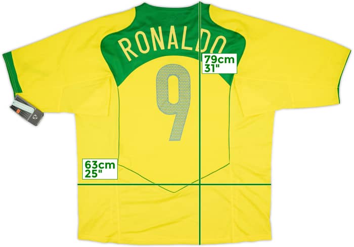 2004-06 Brazil Home Shirt Ronaldo #9 (XXL)