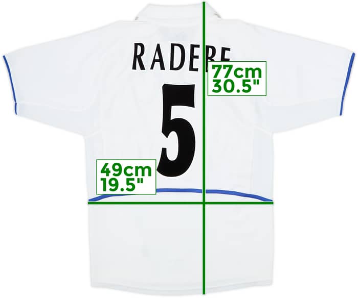 2002-03 Leeds United Home Shirt Radebe #5 - 8/10 - (S)