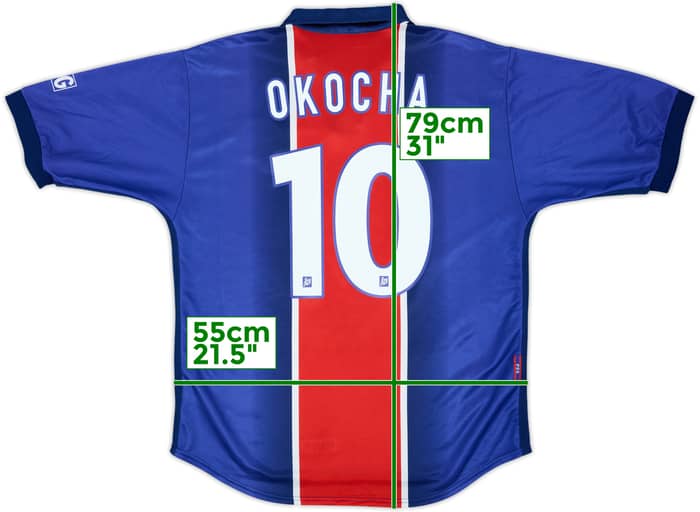 1998-99 Paris Saint-Germain Home Shirt Okocha #10 - 8/10 - (L)