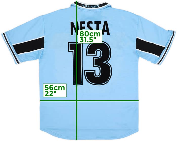 1998-00 Lazio Home Shirt Nesta #13 - 7/10 - (L)