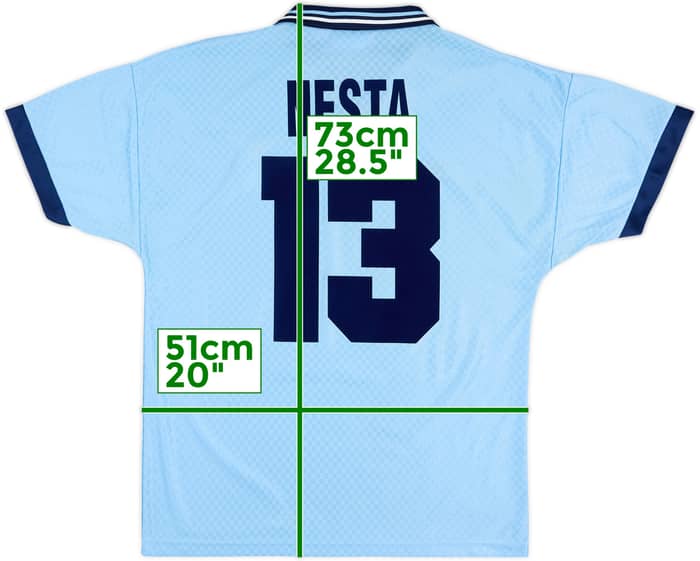 1995-96 Lazio Home Shirt Nesta #13 - 7/10 - (M)