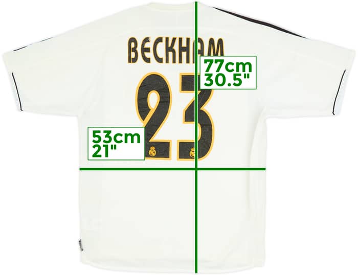2003-04 Real Madrid Home Shirt Beckham #23 - 6/10 - (M)