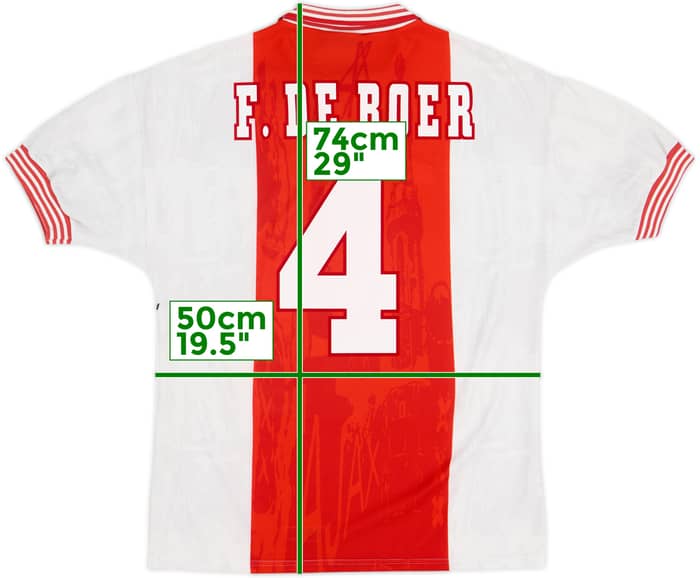 1996-97 Ajax Home Shirt F.DeBoer #4 - 8/10 - (M)