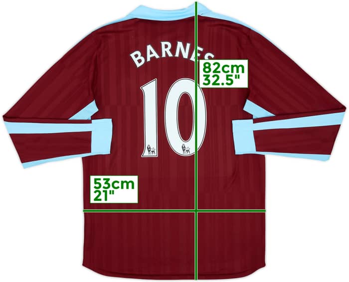 2016-17 Burnley Home L/S Shirt Barnes #10 - 8/10 - (L)