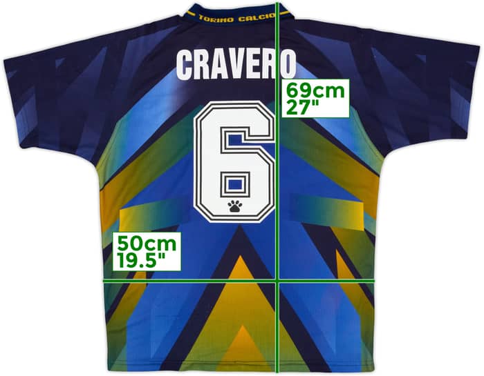Camiseta de la tercera equipación del Torino 1997-98 Cravero #6 - 6/10 - (XS)