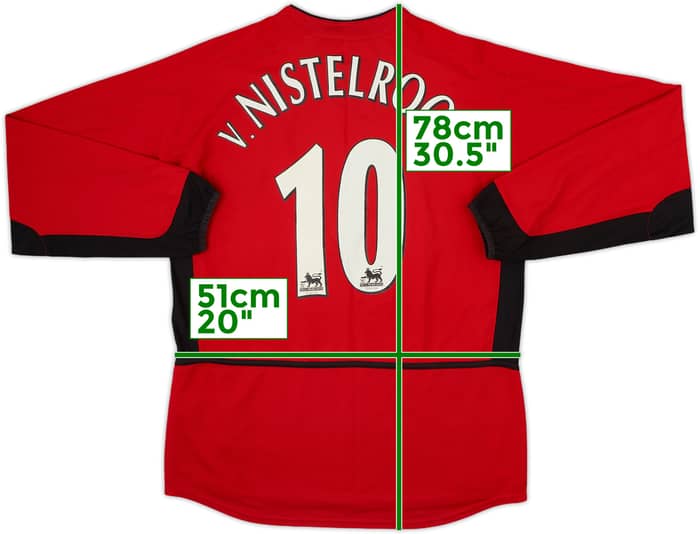 2002-04 Manchester United Home L/S Shirt V.Nistelrooy #10 - 4/10 - (L)