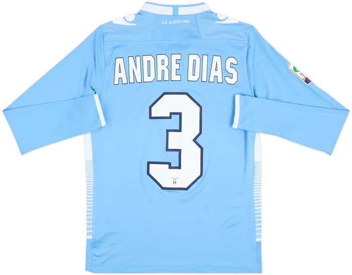 2013-14 Lazio Match Issue Home L/S Shirt Andre Dias #3