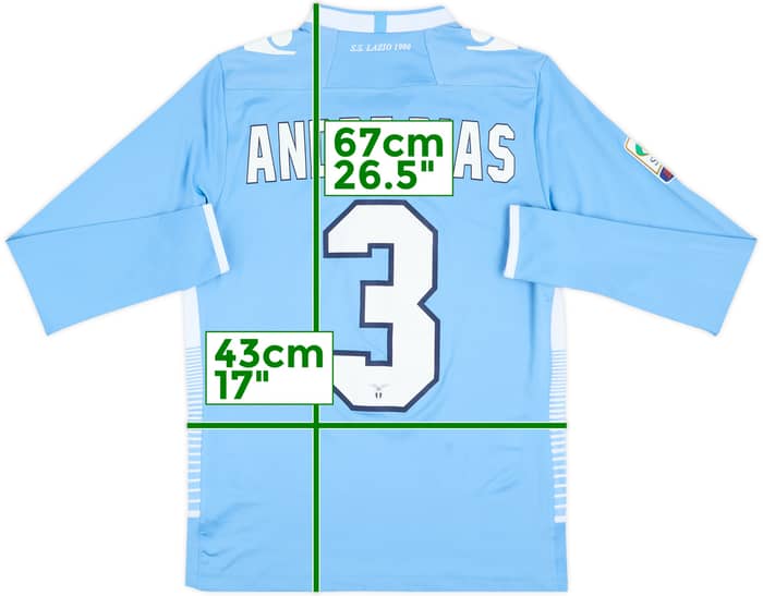 2013-14 Lazio Match Issue Home L/S Shirt Andre Dias #3