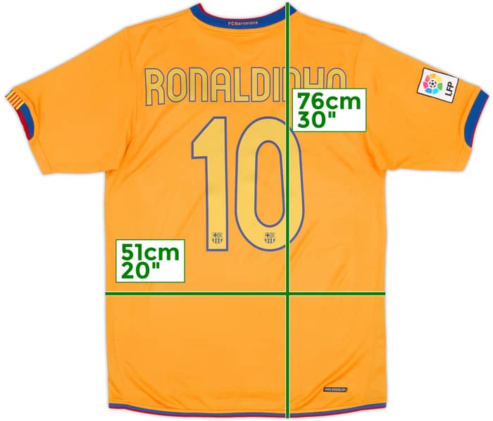 2006-08 Barcelona Away Shirt Ronaldinho #10 - 7/10 - (M)