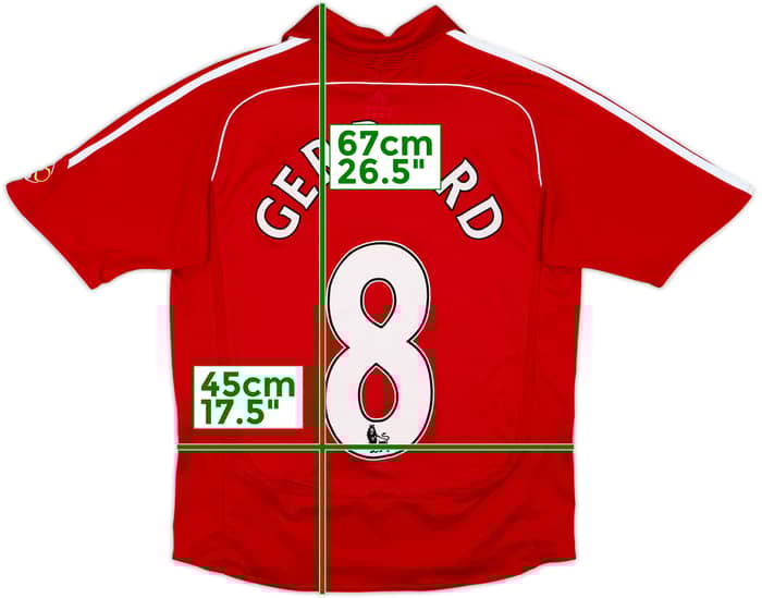 2006-08 Liverpool Home Shirt Gerrard #8 - 6/10 - (L.Boys)