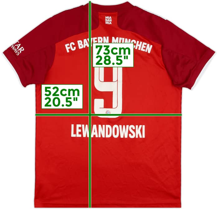 2021-22 Bayern Munich Home Shirt Lewandowski #9 - 5/10 - (L)