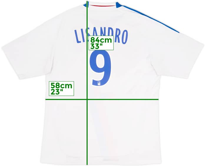 2010-11 Lyon Home Shirt Lisandro #9 - 7/10 - (XL)