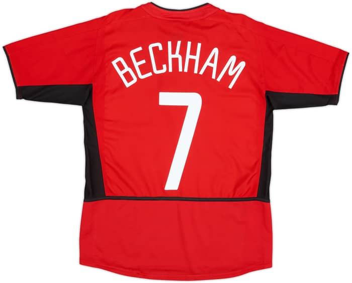 2002-04 Manchester United Home Shirt Beckham #7 - 8/10 - (XL.Boys)