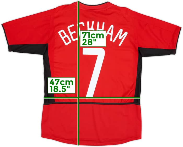 2002-04 Manchester United Home Shirt Beckham #7 - 8/10 - (XL.Boys)