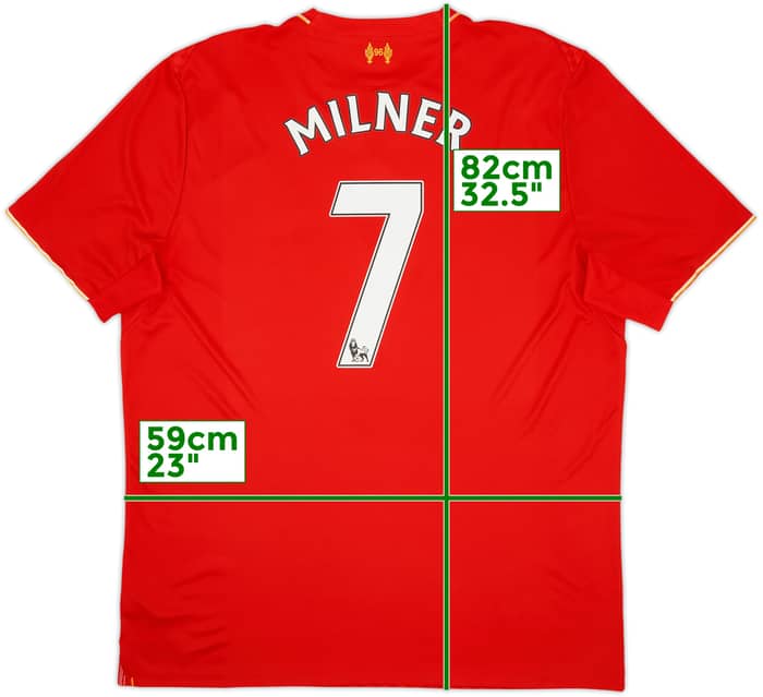 2015-16 Liverpool Home Shirt Milner #7 - 8/10 - (XXL)