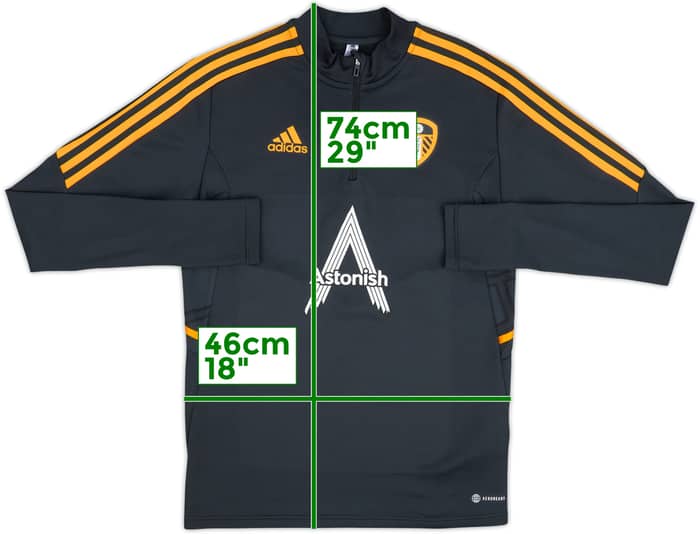 2022-23 Leeds United adidas 1/4 Zip Drill Top - 7/10 - (S)