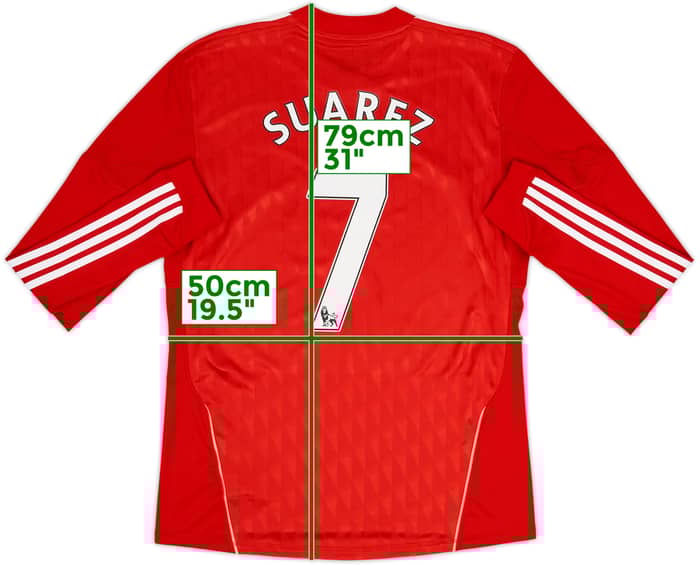 2010-12 Liverpool Home L/S Shirt Suarez #7 - 6/10 - (M)