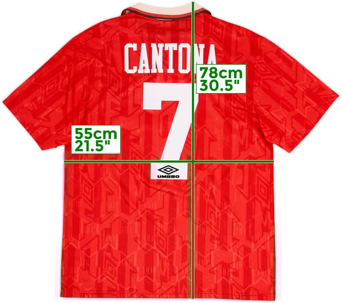 1992-94 Manchester United Home Shirt Cantona #7 - 8/10 - (L)