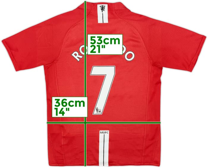 2007-09 Manchester United Home Shirt Ronaldo #7 - 6/10 - (S.Boys)